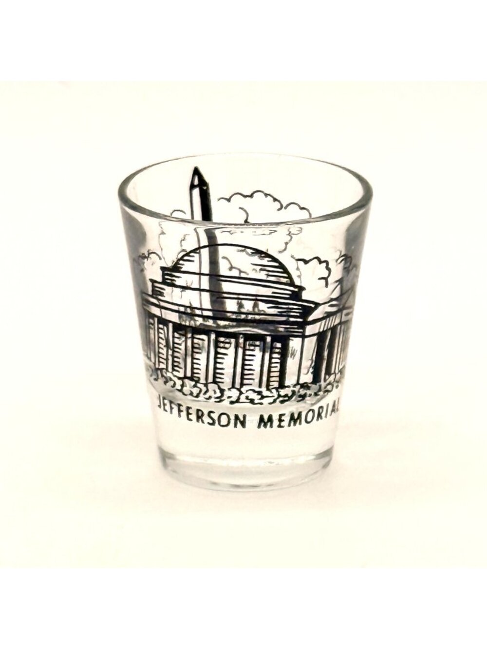 Jefferson Memorial Washington D.C. Souvenir Shot Glass Clear Glass Collectible 2